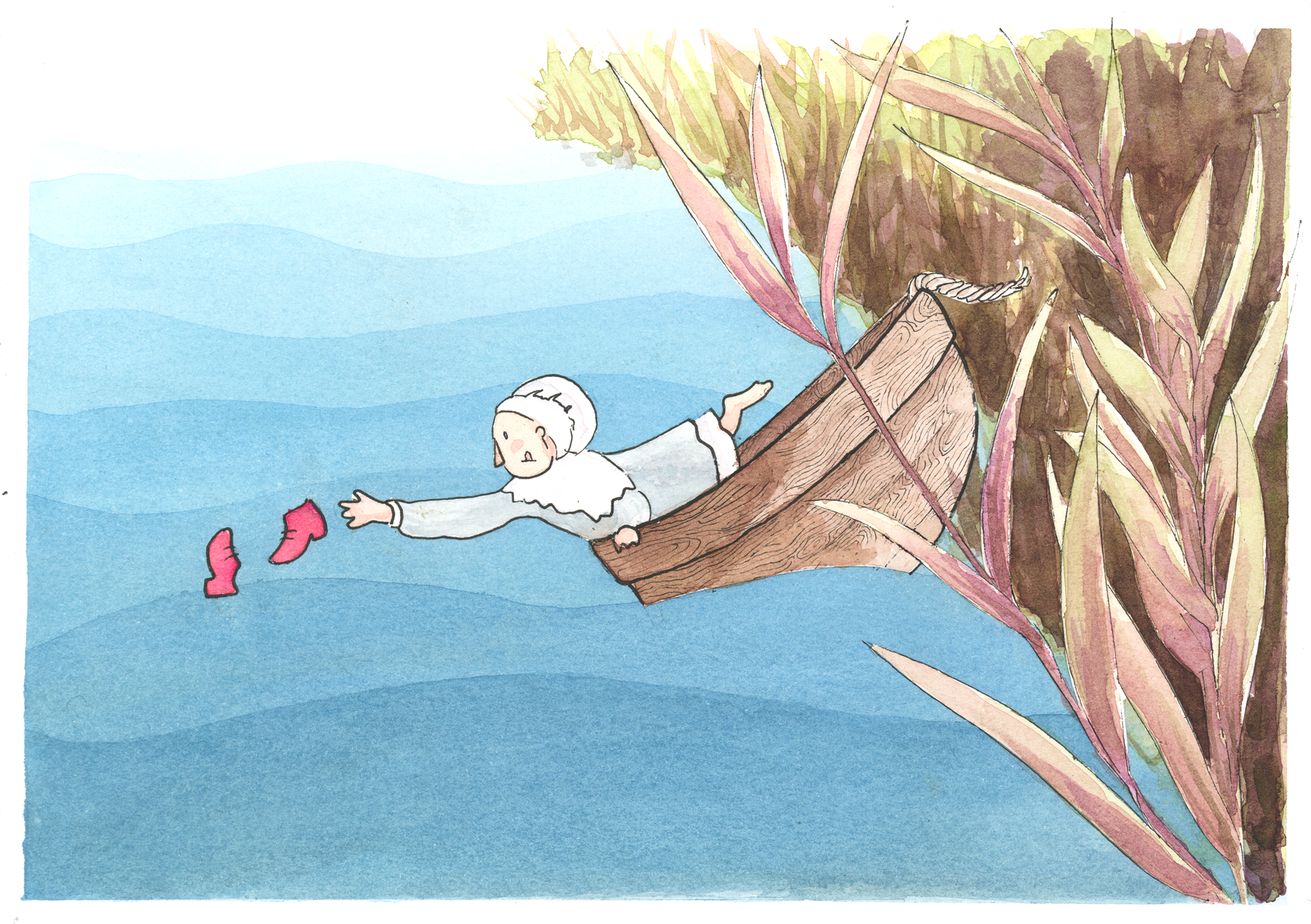 Gerda Gives her Red Shoes to the River