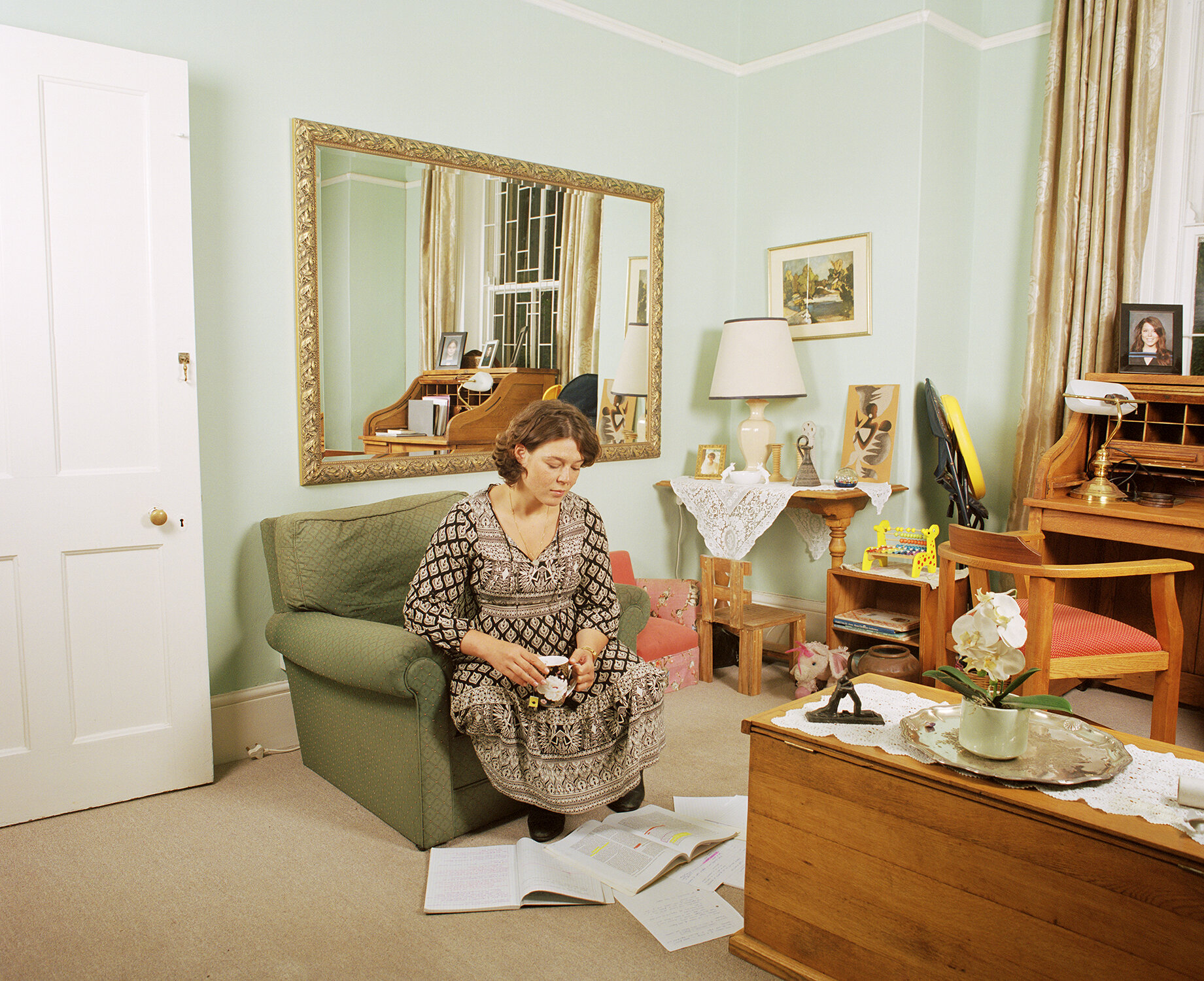  This picture was taken of Claire-Anne Lester when she was eight and a half months pregnant with her daughter. Claire-Anne’s great grandmother, Christine Lester, owned land at 29 Strawberry Lane The image is of Claire leaning over notes used in her P