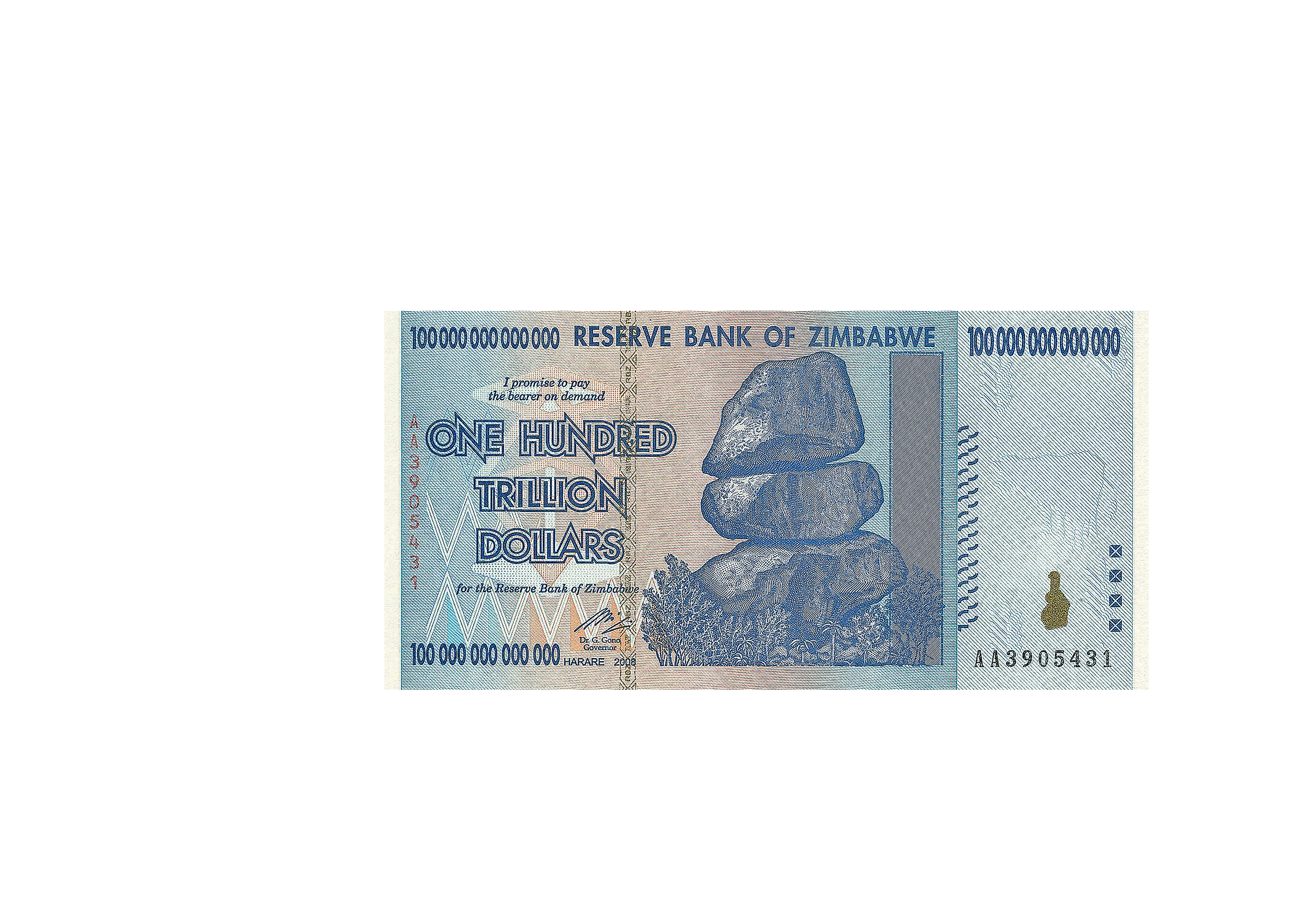  100 Hundred Trillion Zim $ 