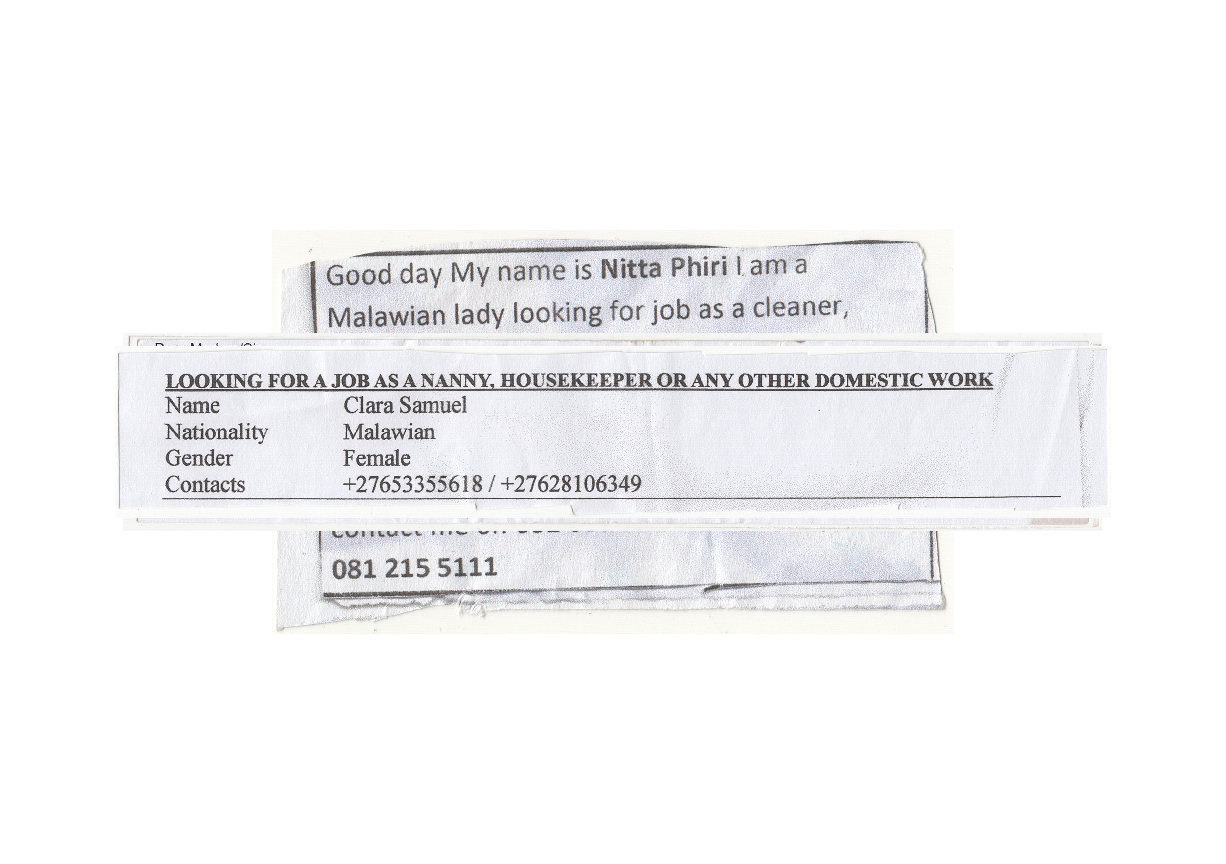  I have been collecting these slips of paper from foreign nationals who position themselves at traffic lights around Cape Town.  I admire their hustle. They are actively seeking employment and a better life, far from where they come from.  To try and