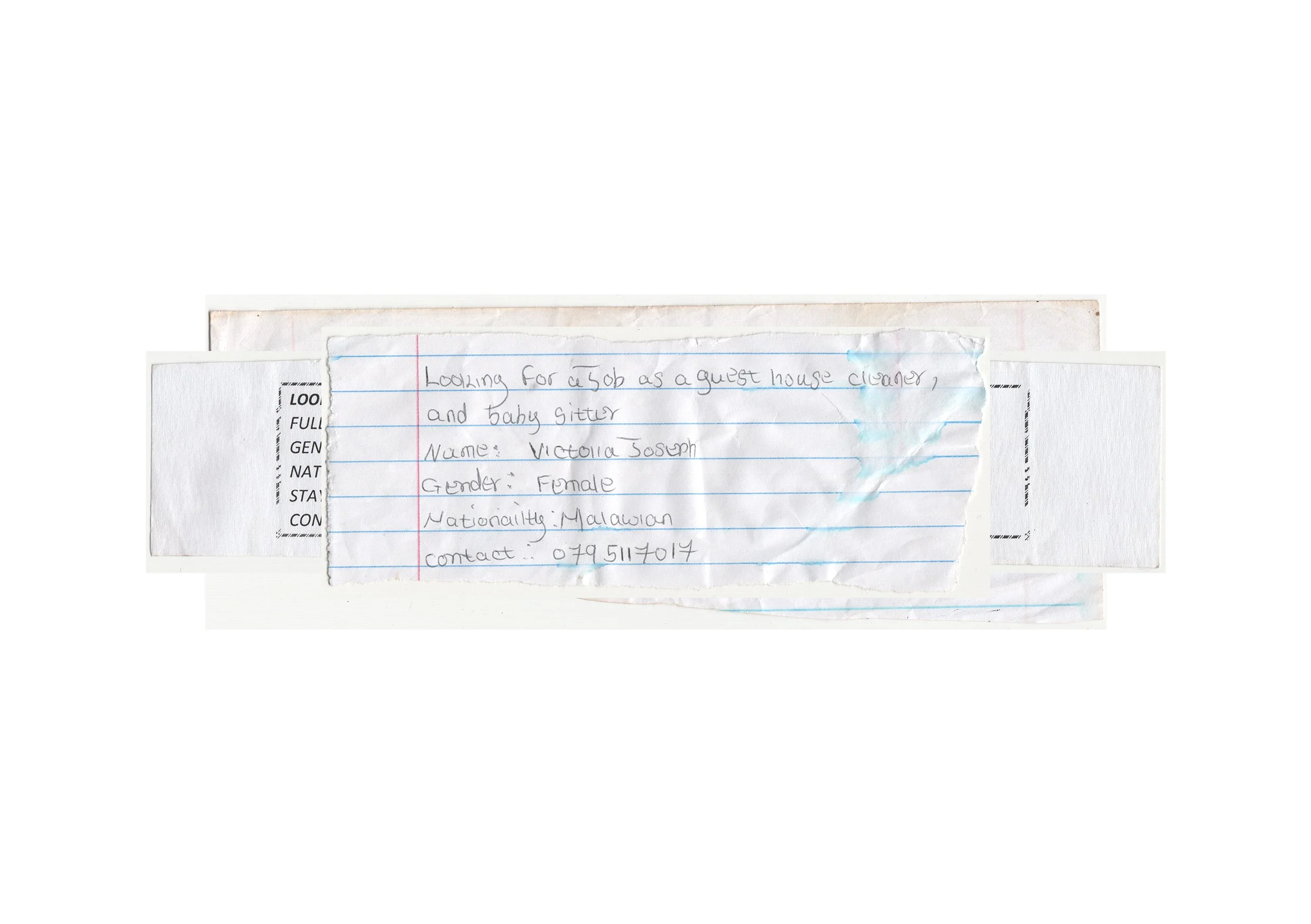  I have been collecting these slips of paper from foreign nationals who position themselves at traffic lights around Cape Town.  I admire their hustle. They are actively seeking employment and a better life, far from where they come from.  To try and