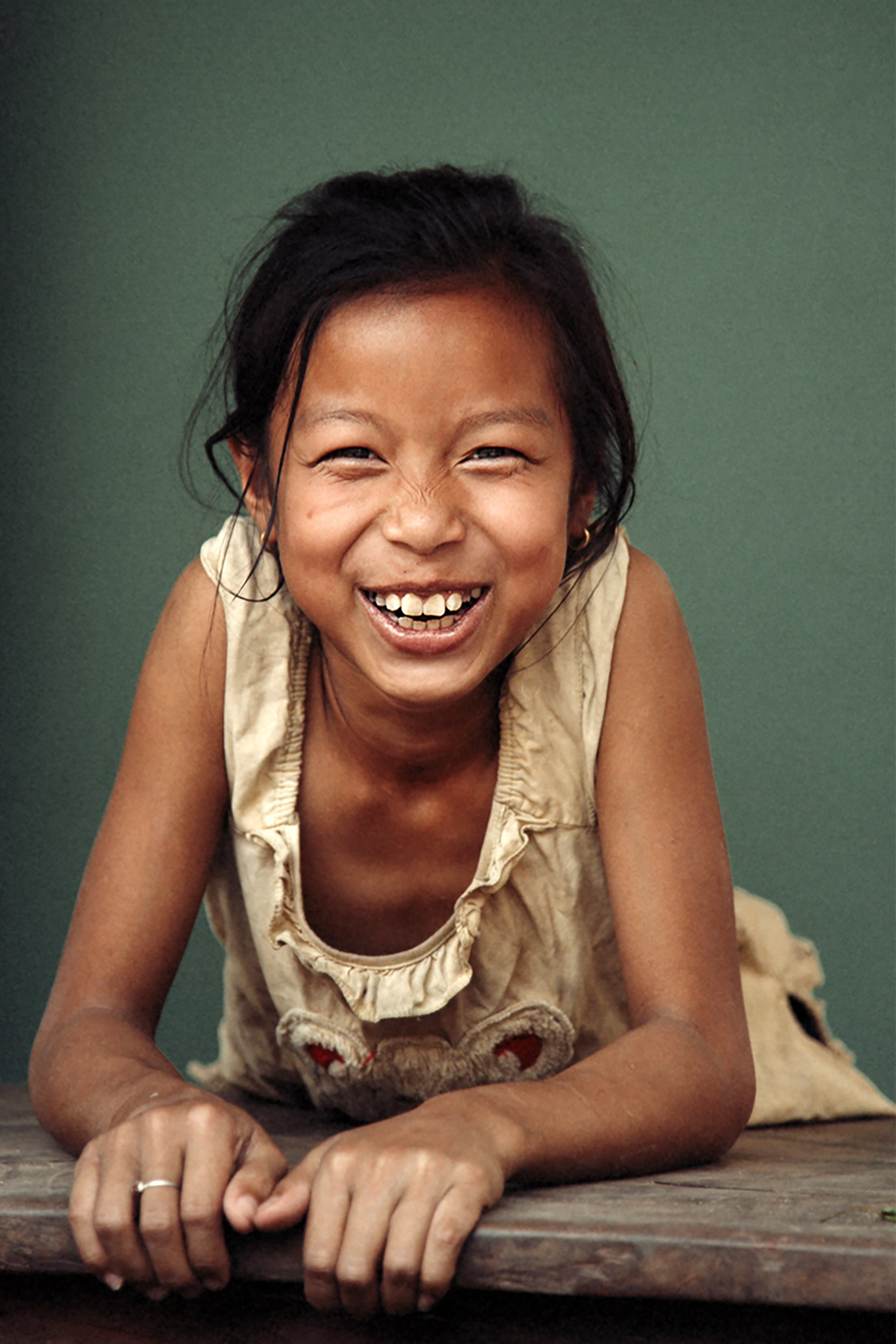 Portrait of a happy Lao girl.
