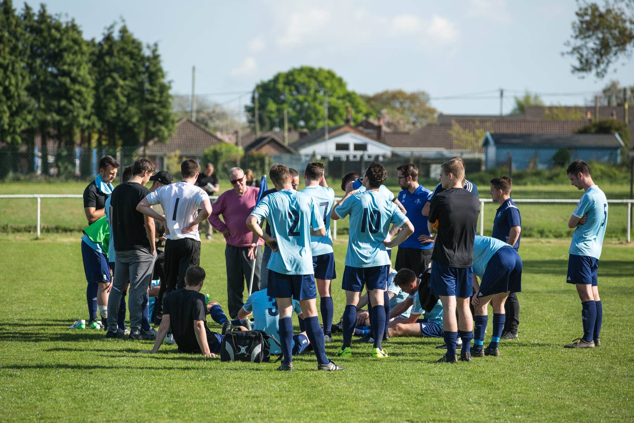Slightly dejected looking Fawley team after the final whistle