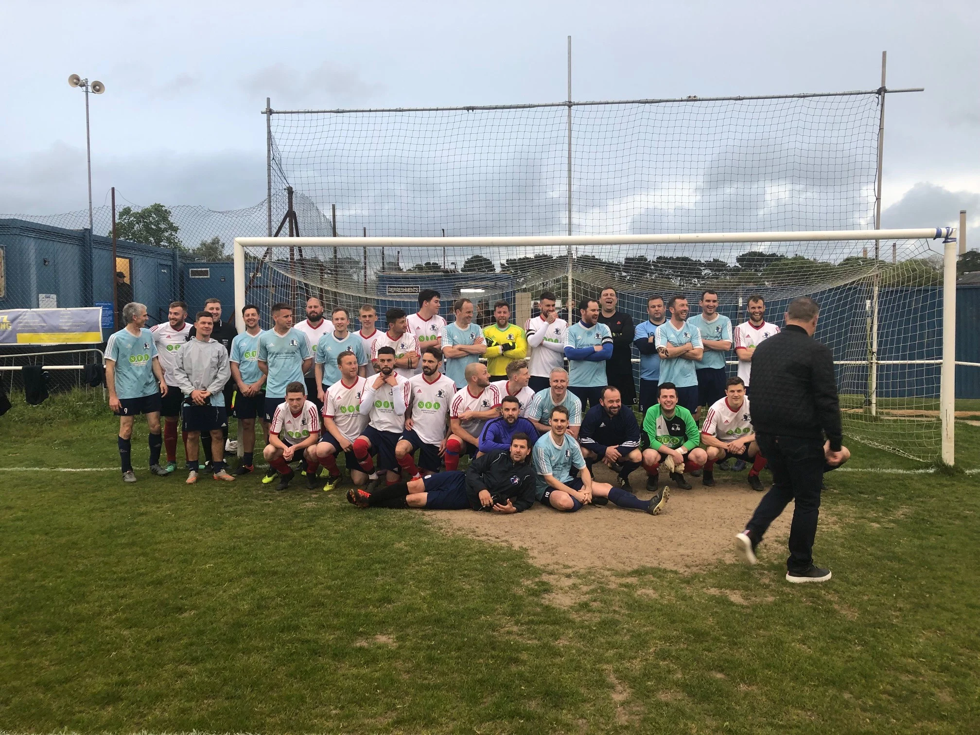 Both squads before kick-off
