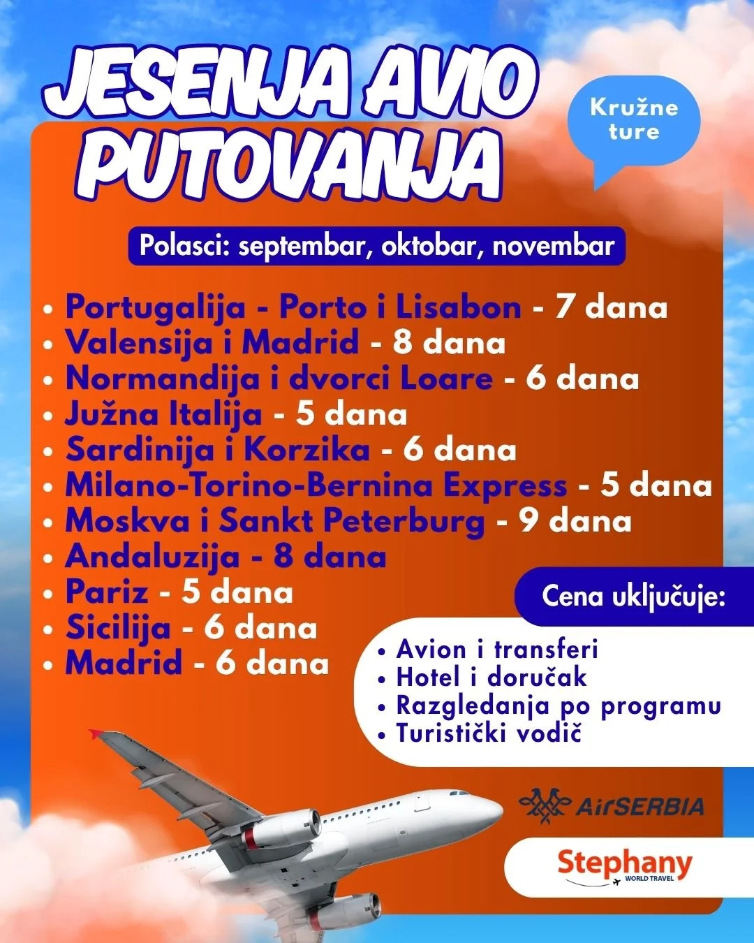 Jesenja avio putovanja