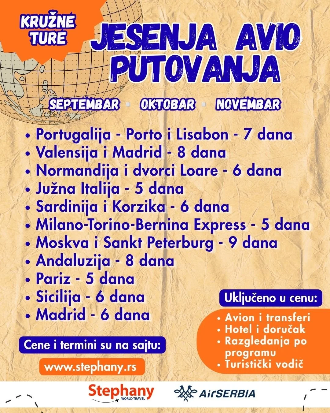 avio putovanja jesen