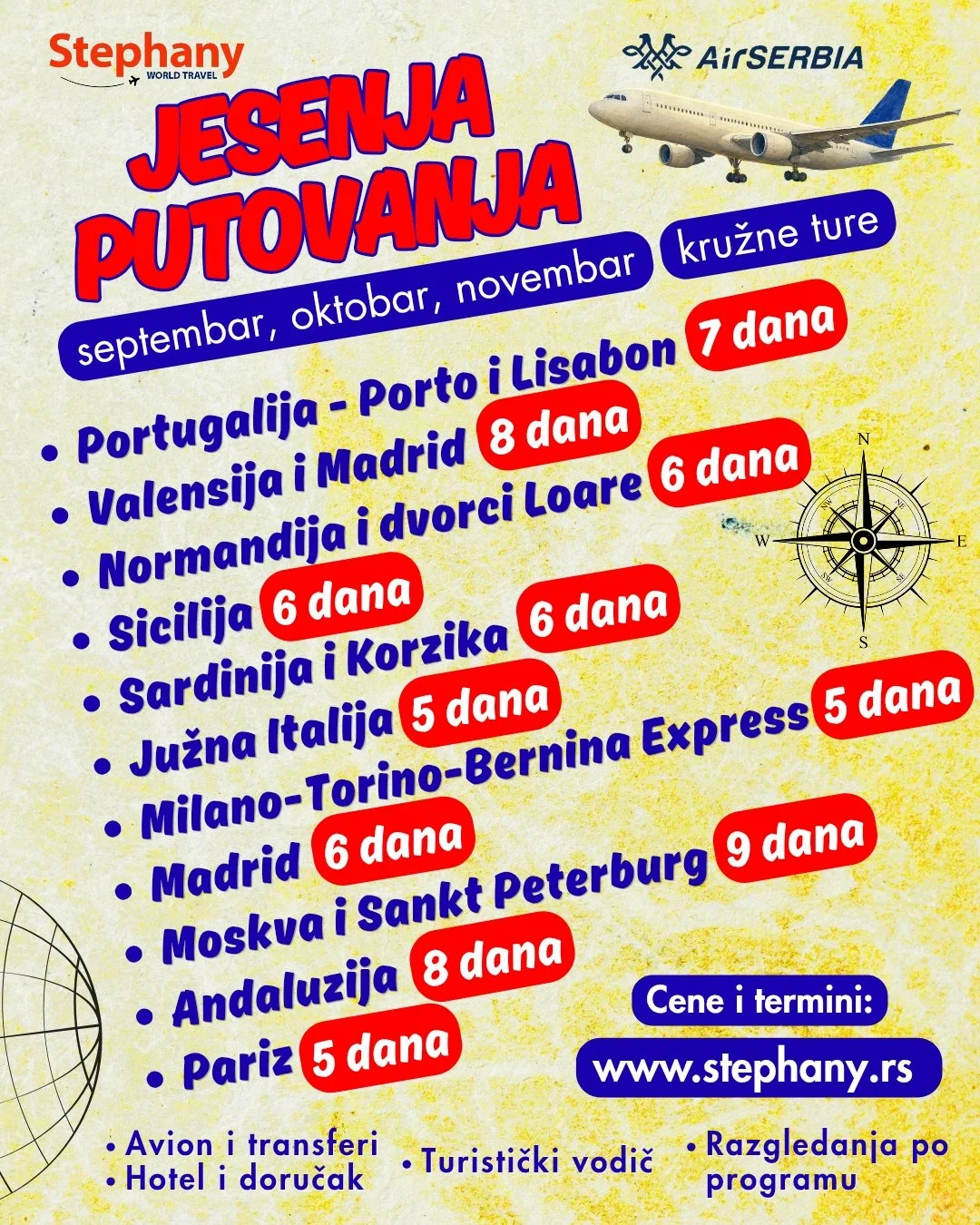 JESENJA PUTOVANJA AVIONOM
