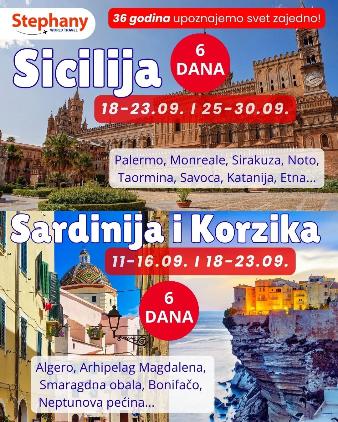 Putovanje Sicilija, putovanje Sardinija i Korzika