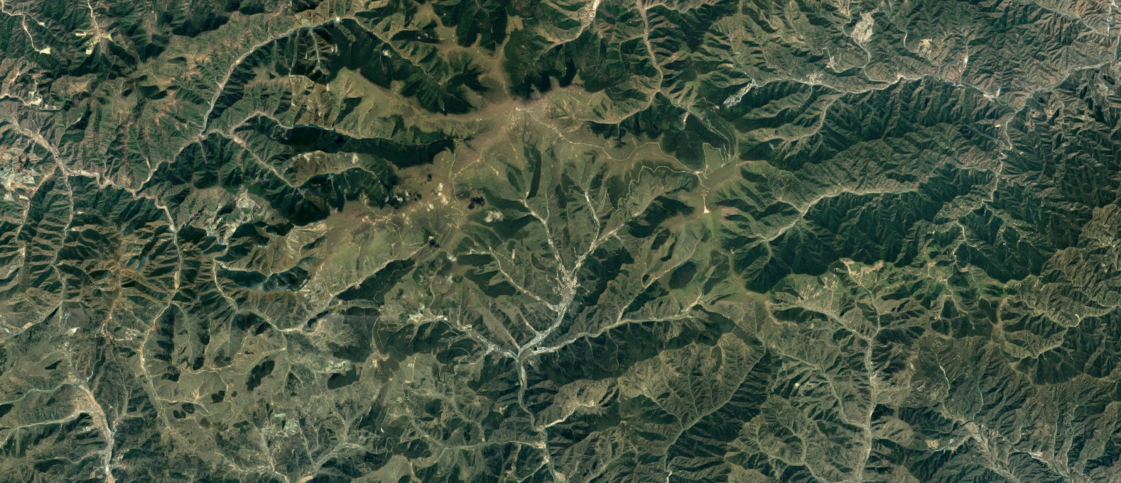 Aerial shot of Mount Wutai