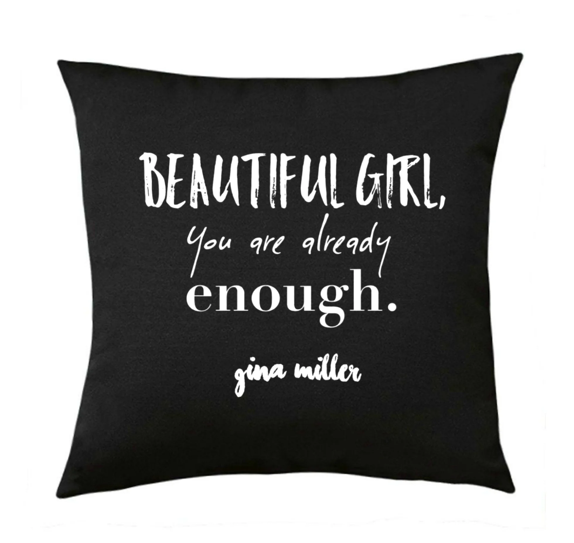 Beautiful Girl Accent Pillow (Black)