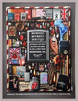 Zippo Ad framed for office display