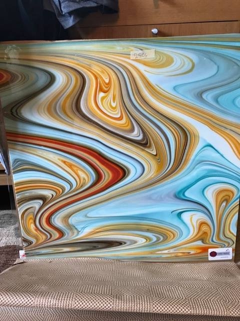 The original glass tile - a 24" square piece of 1/8" stained glass to be illuminated