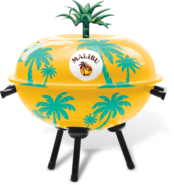 Malibu Rum portable grill created to resemble a pineapple.
