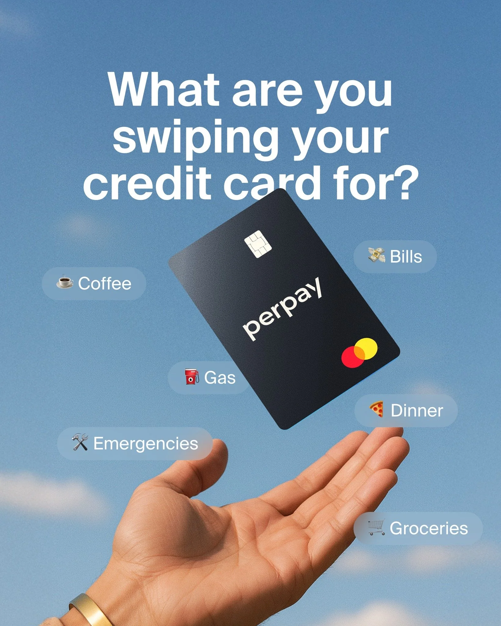 Let us know below what you are swiping your credit card for👇🏻💳

*The Perpay Credit Card is subject to credit approval. Not available to residents of New Hampshire. The Perpay Credit Card is issued by Celtic Bank. Applying for a Perpay Credit Card 