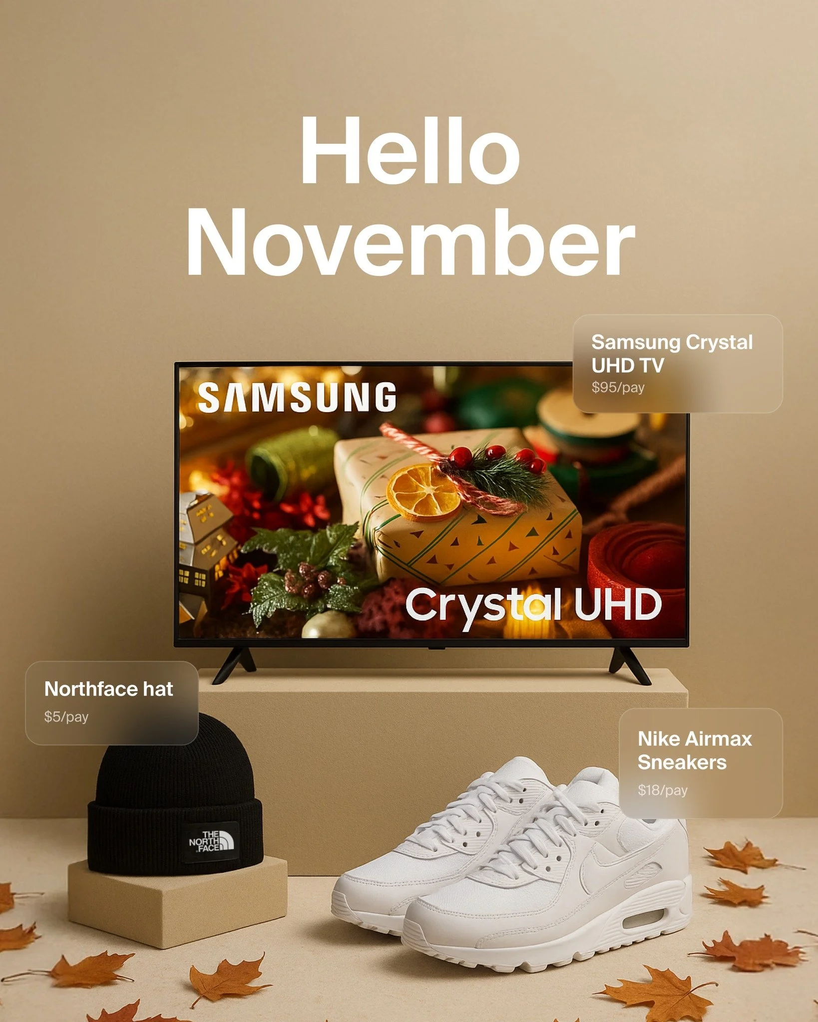 Hello November! 

A new month means new goals and new ways to shop smarter with Perpay. 

*The Perpay Marketplace is subject to approval, see terms for more info. 

#Perpay #PaycheckPoweredProgress