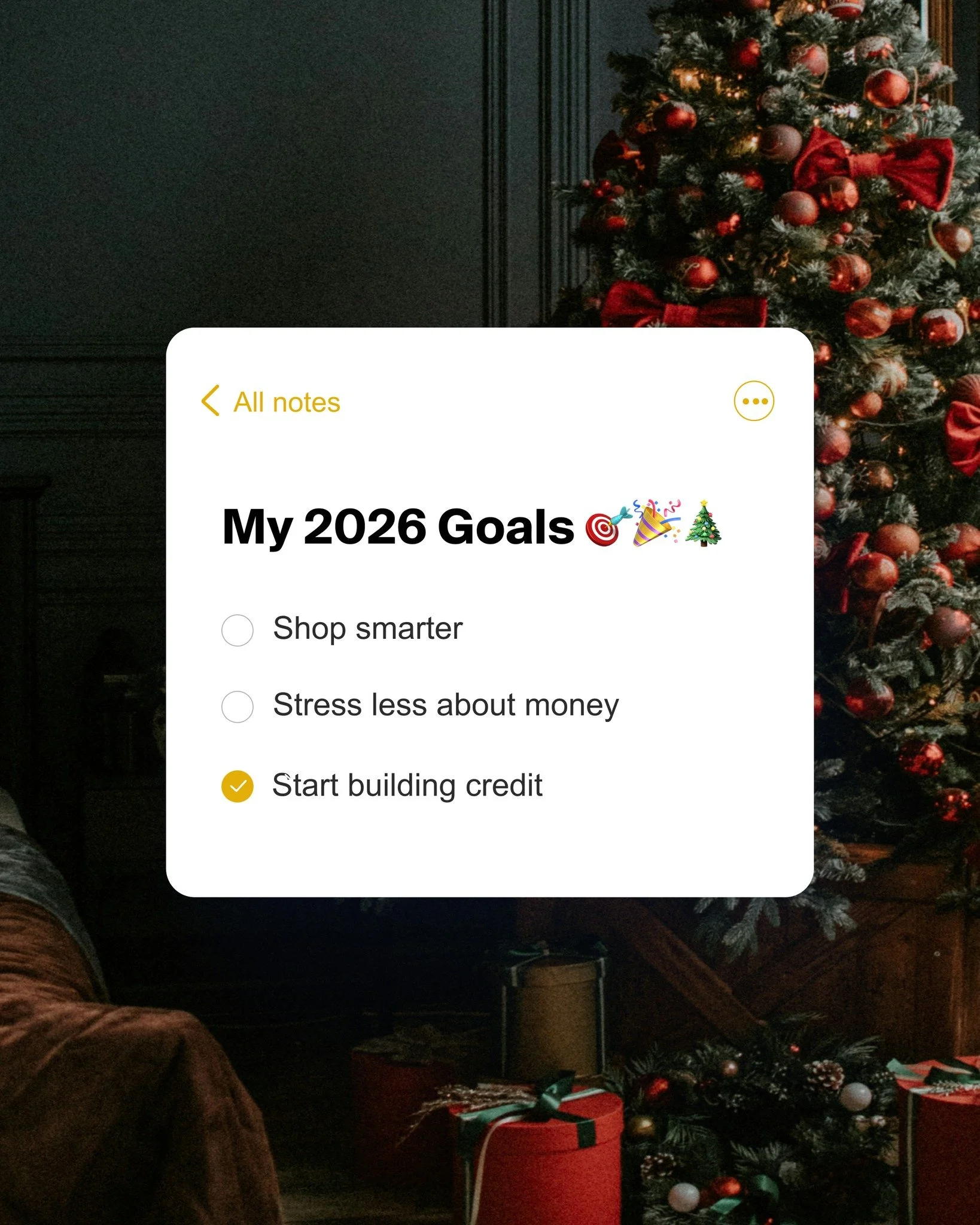 Don't wait for the ball to drop to start your 2026 goals 🥳 Get a head start on building your credit with Perpay. 

*Reported members see their credit score increase by 32 points on average in the first three months. Individual results may vary. See 