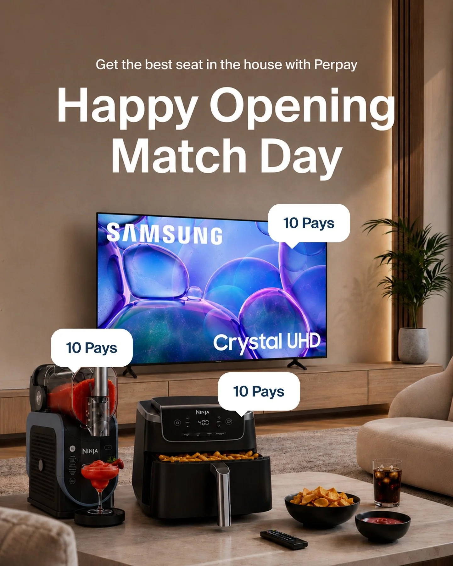 Best seat in the house starts with the right gear ⚽

Shop the watch party essentials on the Perpay Marketplace. Pay over time from your paycheck. No interest. No fees.

Disclosures:
Payment amounts may vary

#Perpay #PerpayMarketplace #GameDay #Paych