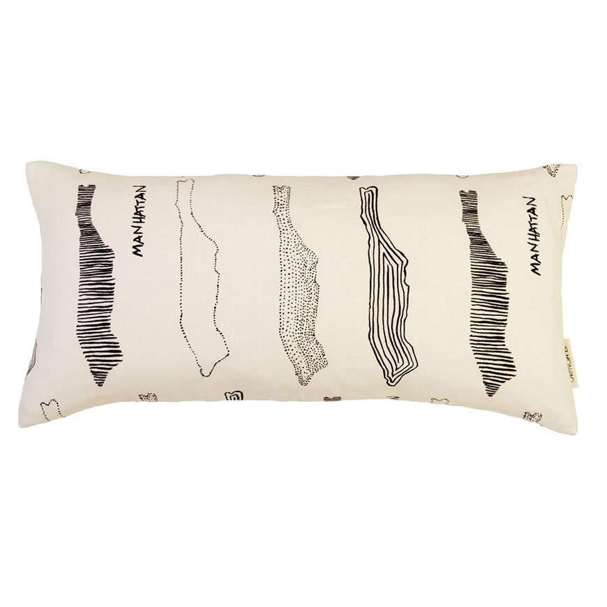 MANHATTAN BLACK SMALL LUMBAR PILLOW — Caryn Cramer Interiors + Textiles