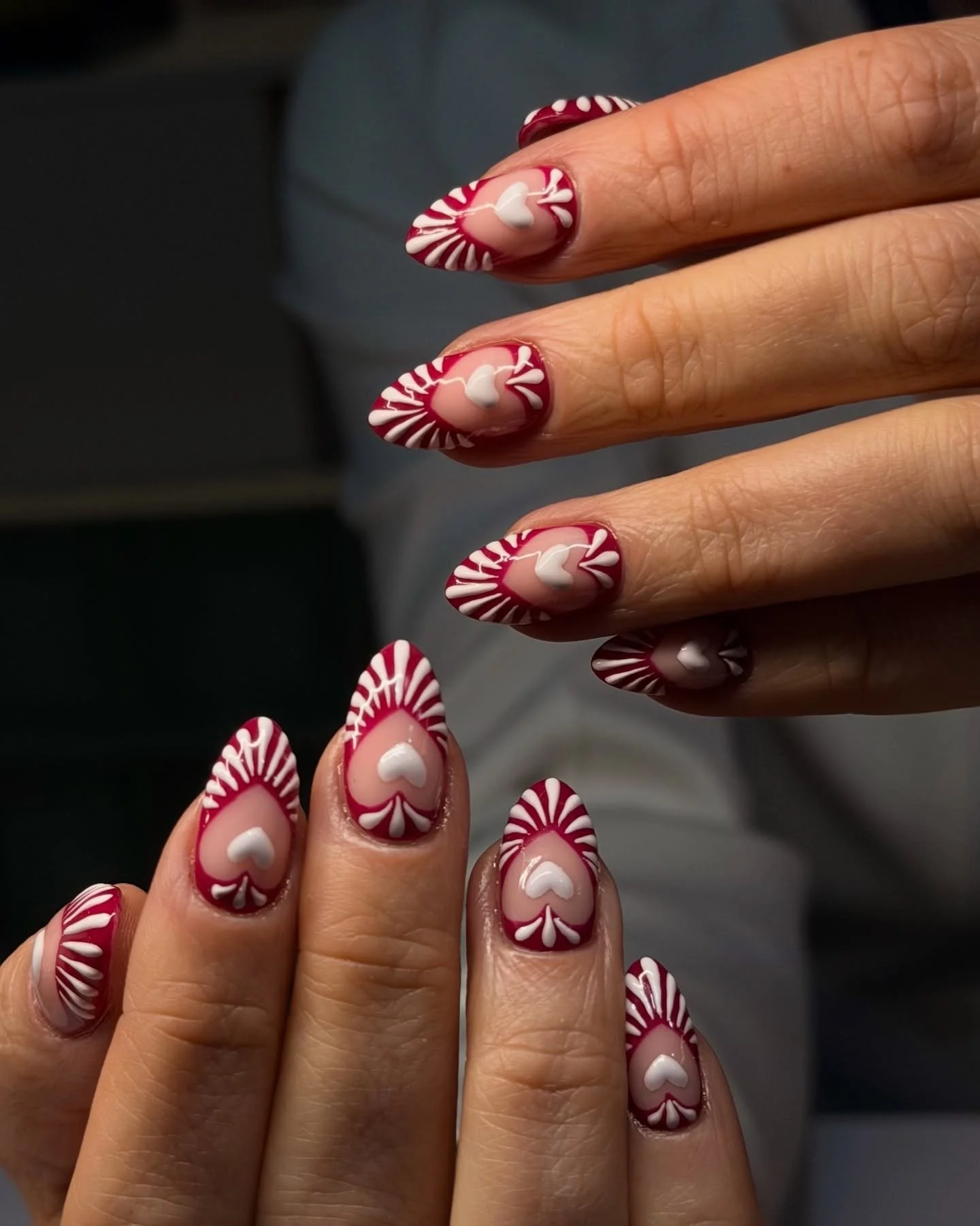 A cosmic Valentine&rsquo;s design for our cosmic girl Tegan 🥰❤️&zwj;🔥! 

by #selfish_hathi 

#nailartlondon #valentinesnails #heartnails❤️