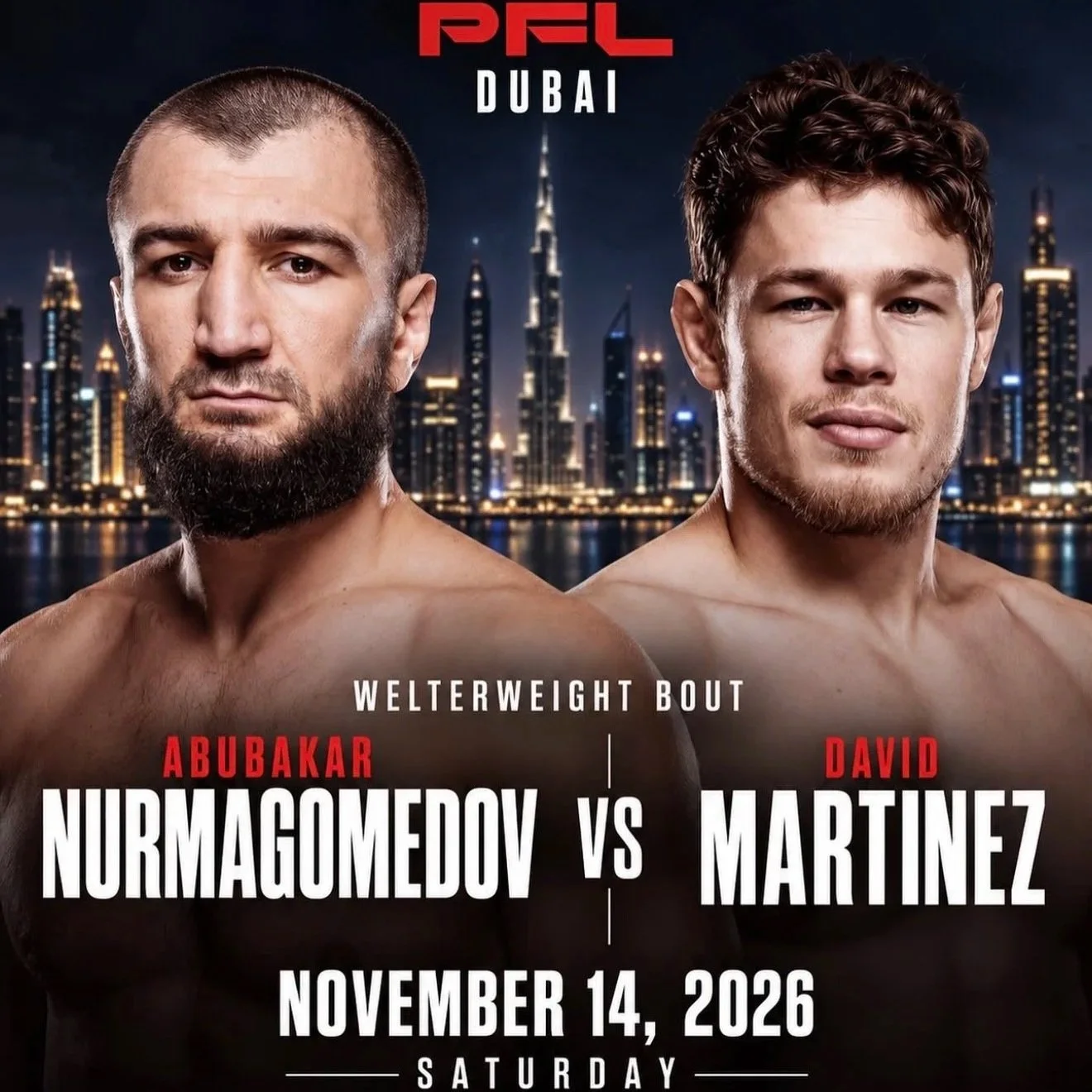 PFL Dubai: David Martinez vs Abubakar Nurmagomedov