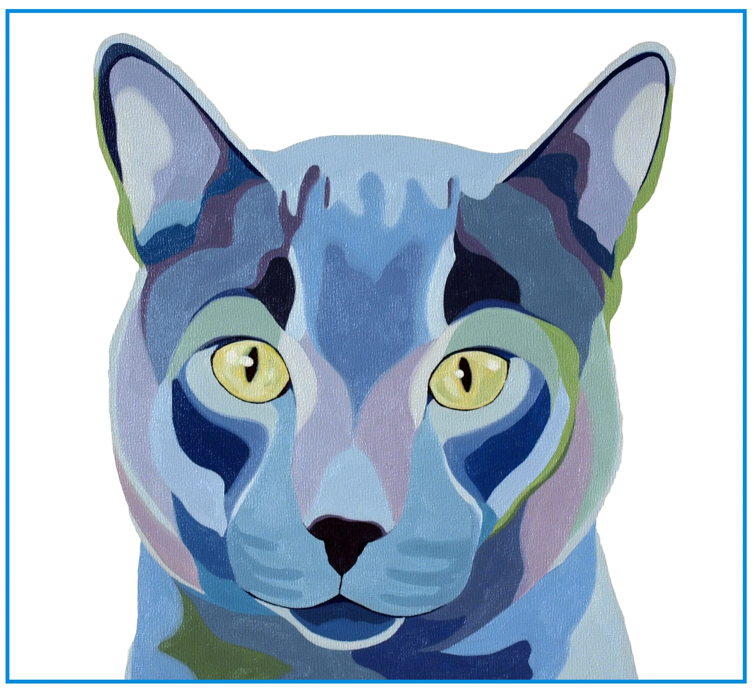 Giclee Print: Blue Cat