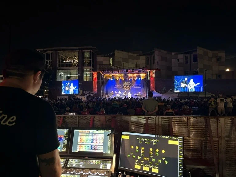 Route 66 festival had some stats for 2025: 2 days, 12 musical acts, 95 degree temps, 15 crew members, 28 moving lights, 36 boxes of d&b, and 1 cover of Franklin’s Tower.