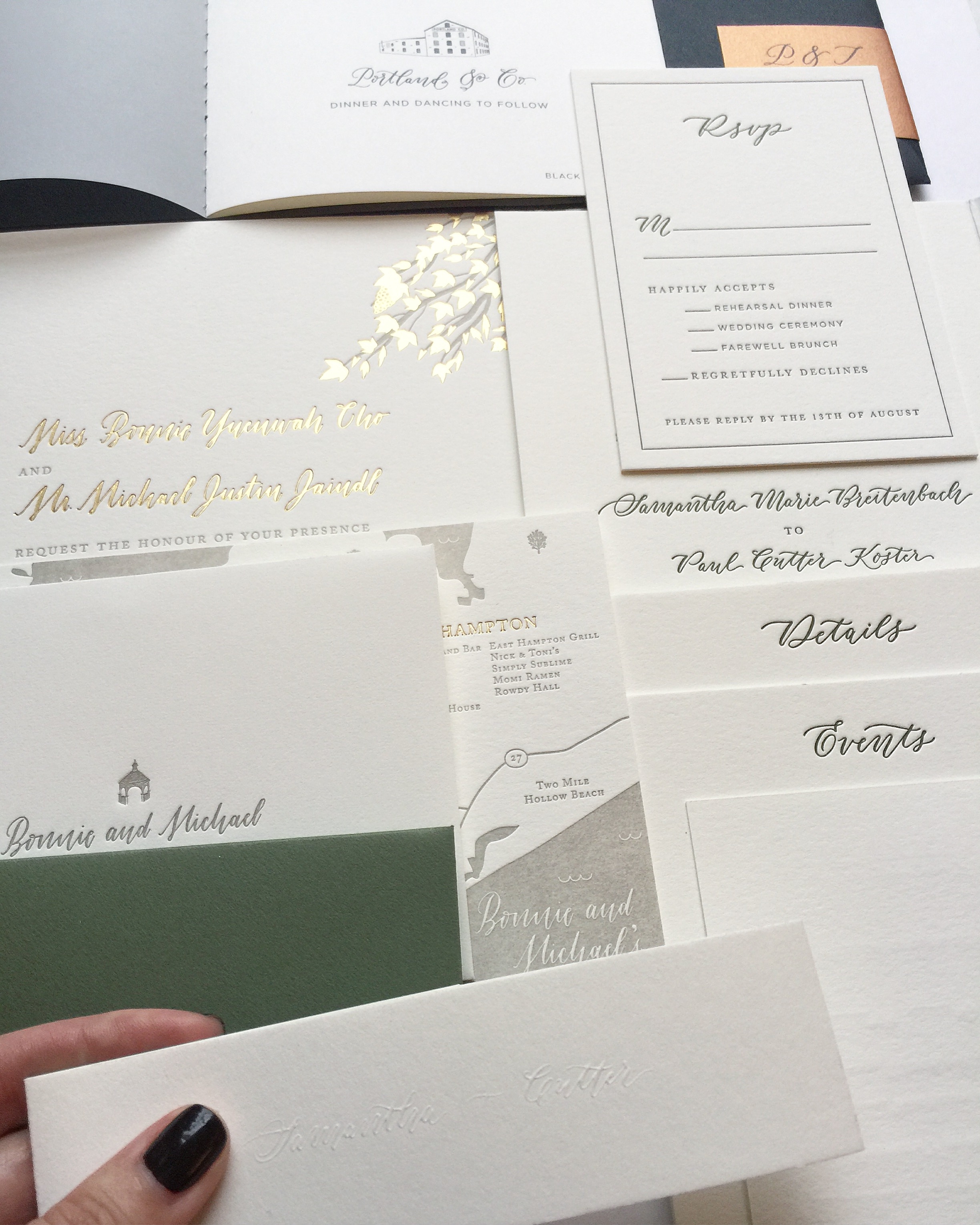 invitations pictured designed by Fourteen Forty with my spot calligraphy | 1440nyc.com 