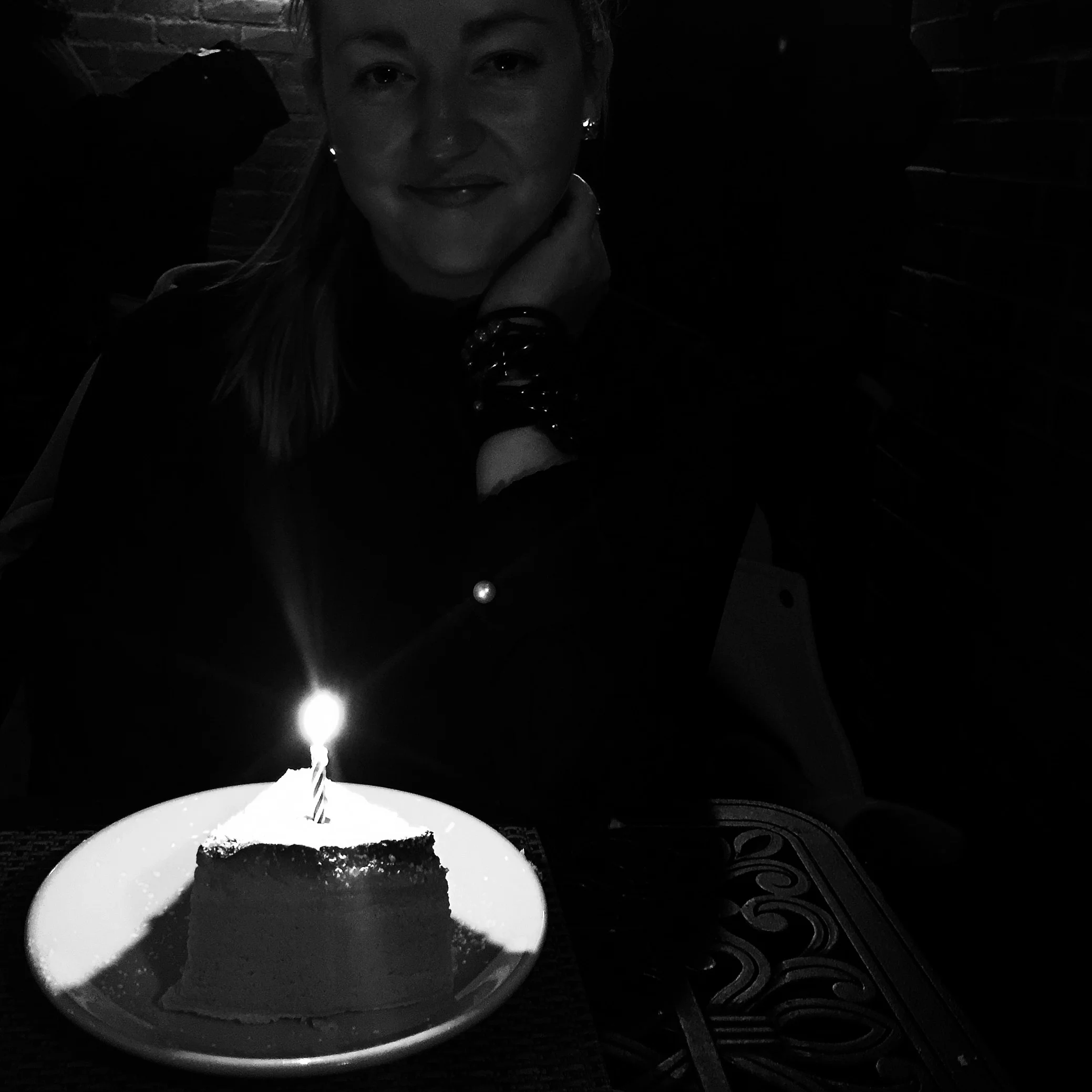 taken by Patrick at Joanne Trattoria (Lady Gaga's parents' restaurant) right before I made a wish, and blew powdered sugar all over myself.