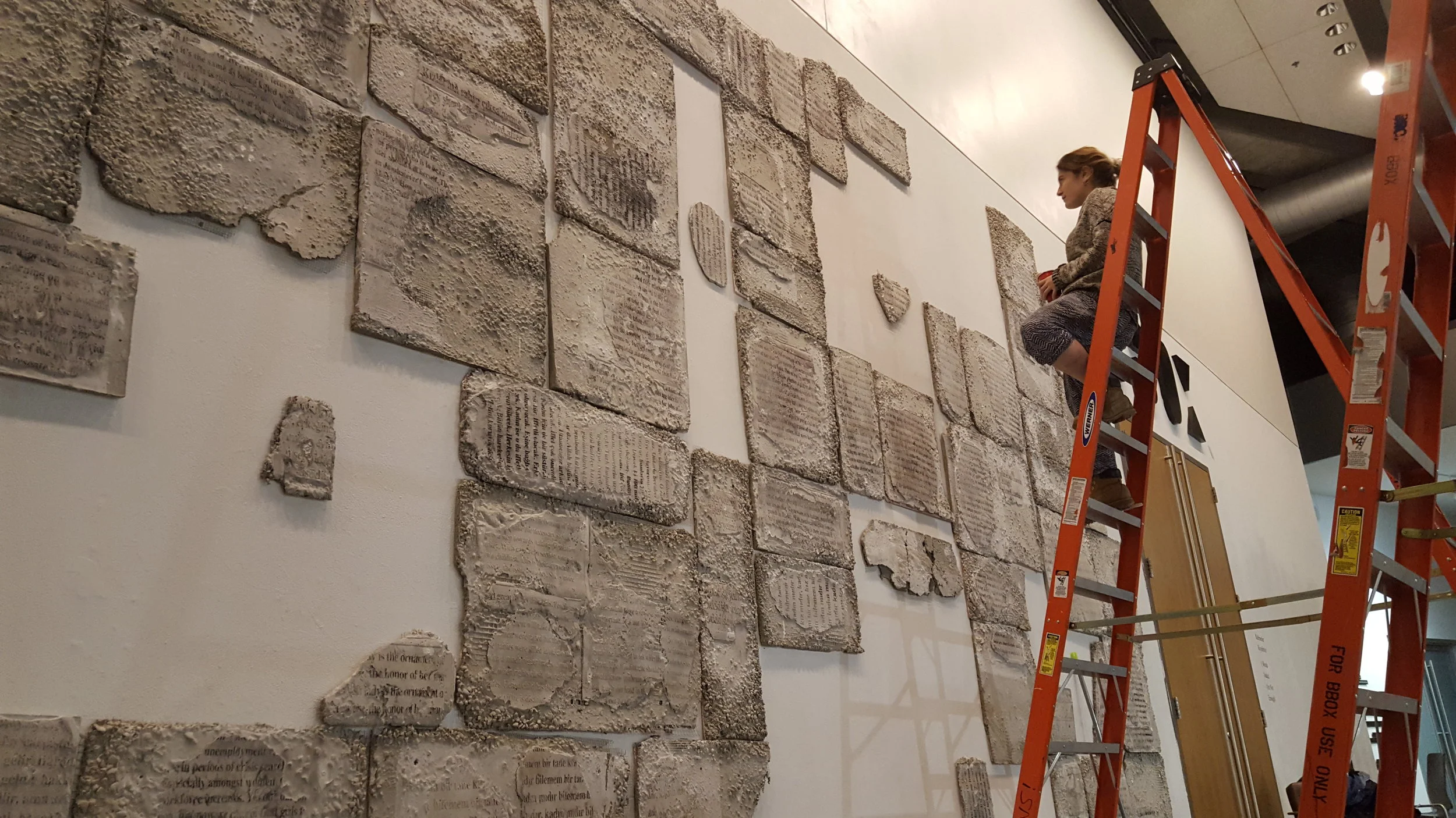 Installation shot with the artist, Sera Boeno.
