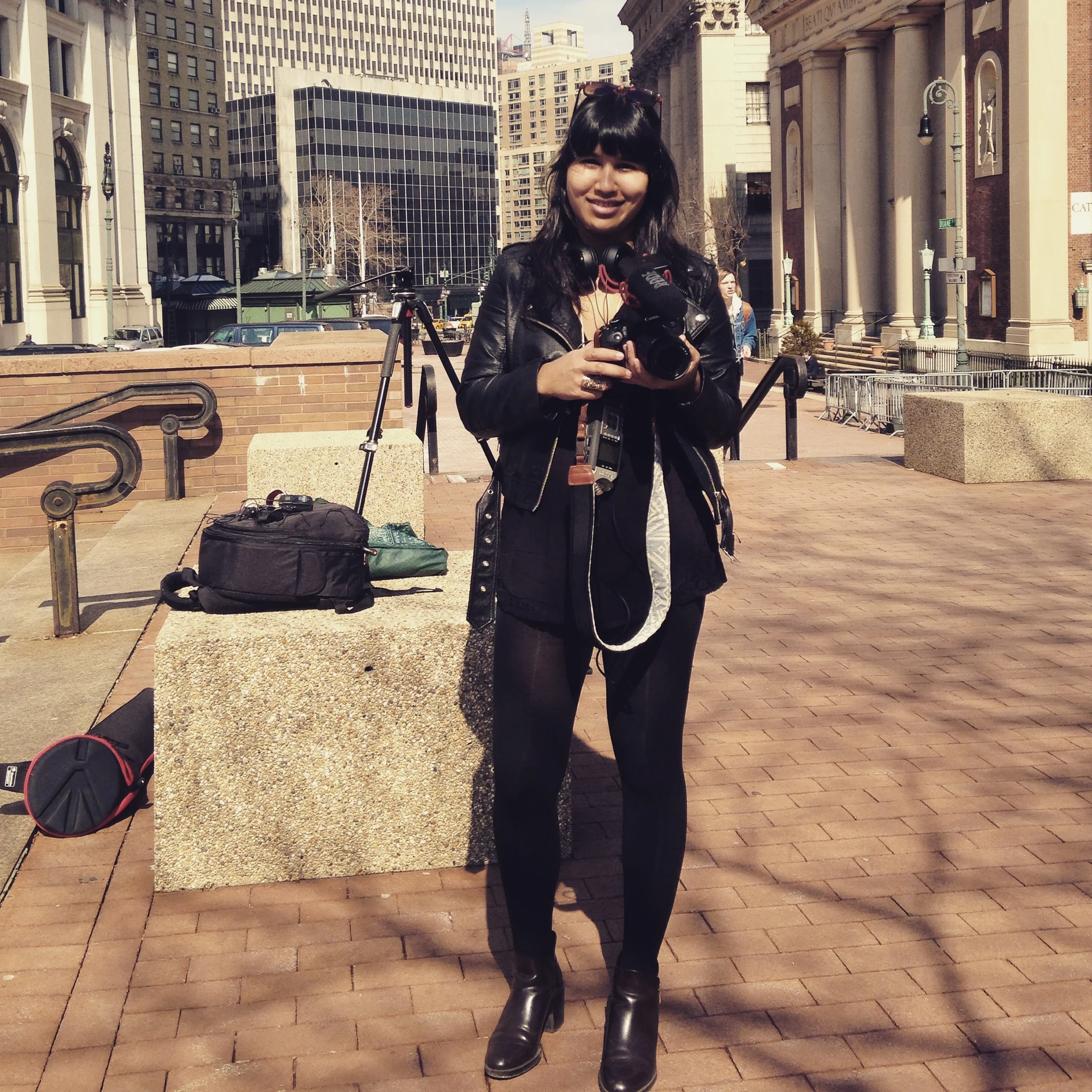 Steffie while filming her short documentary A Life Before This