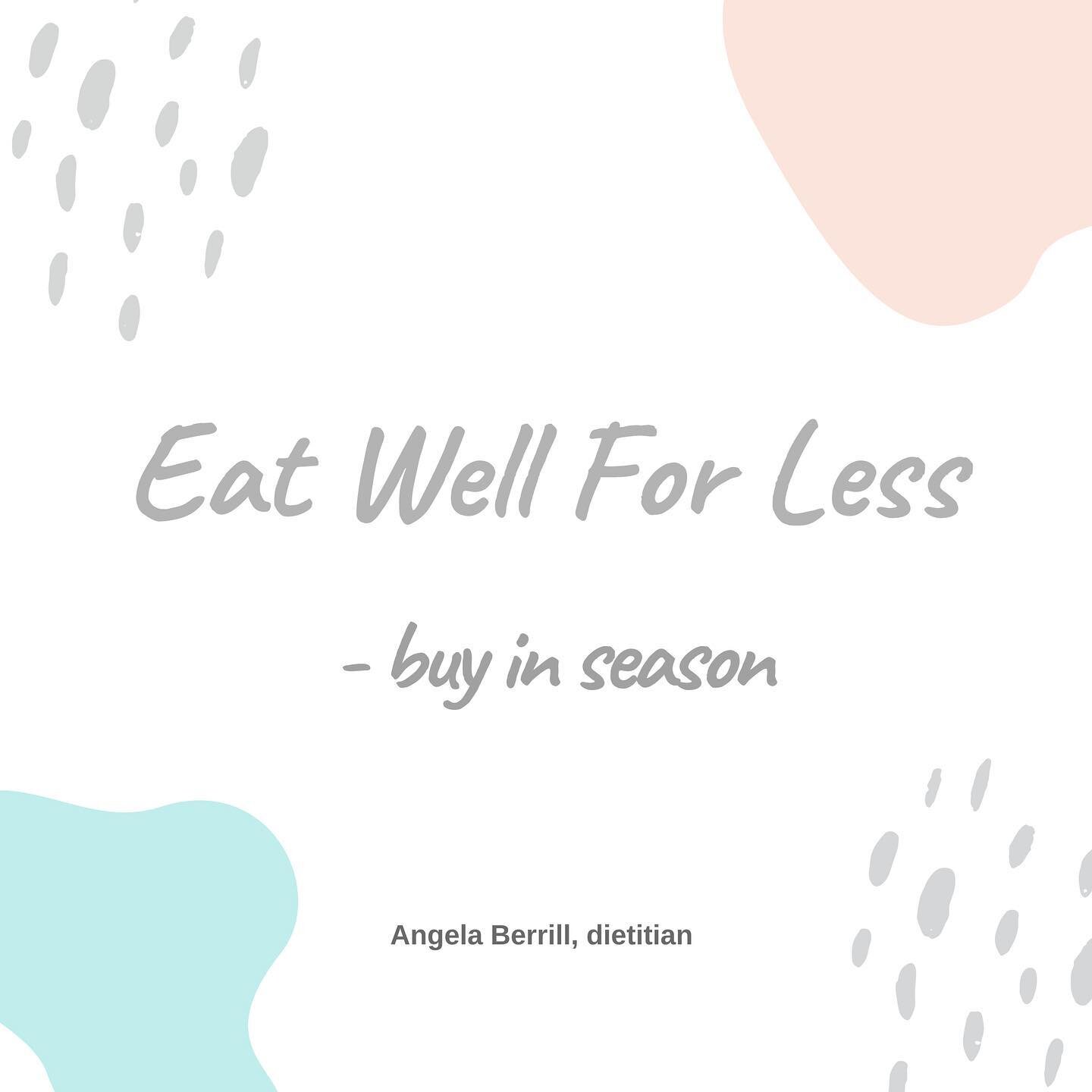 Tip 5 to help you Eat Well For Less - BUY IN SEASON.

💵 Buying fruit and vegetables when they are in season is usually much cheaper, than buying when they are out of season.

💰 There&rsquo;s a reason why you&rsquo;ll pay a small fortune for zucchin