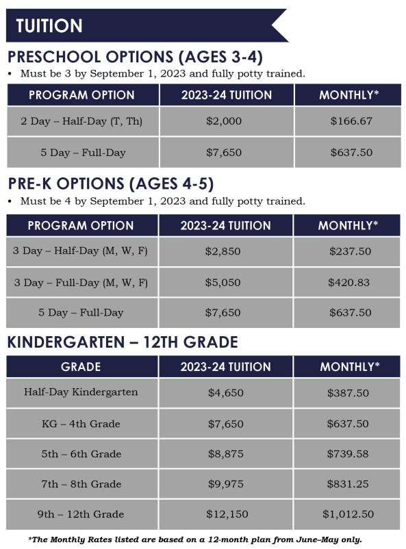 Financial Aid — Greenwood Christian Academy