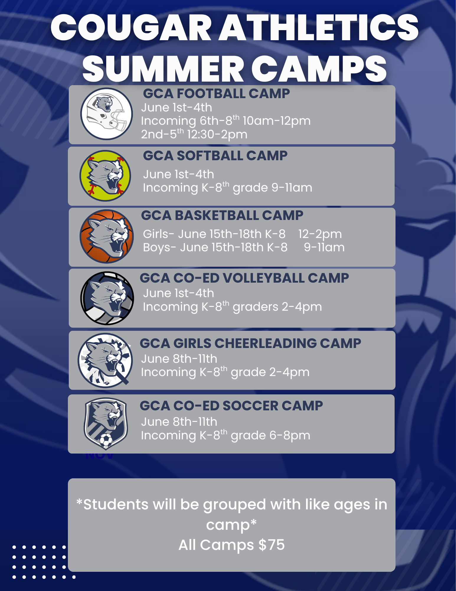 GCA Summer Sports Camps