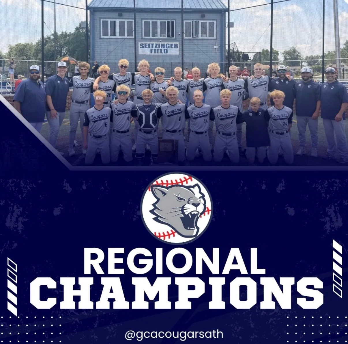 Congratulations to @gca_baseball &mdash; REGIONAL CHAMPIONS! ⚾️ 

The Cougars are heading to Semi-State on Saturday, June 13th!