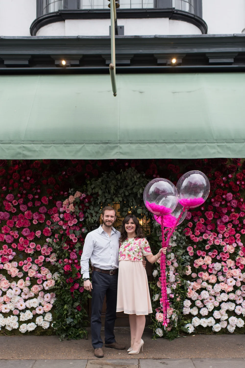 Pink London Baby Shower at The Ivy, Chelsea with flamingoes