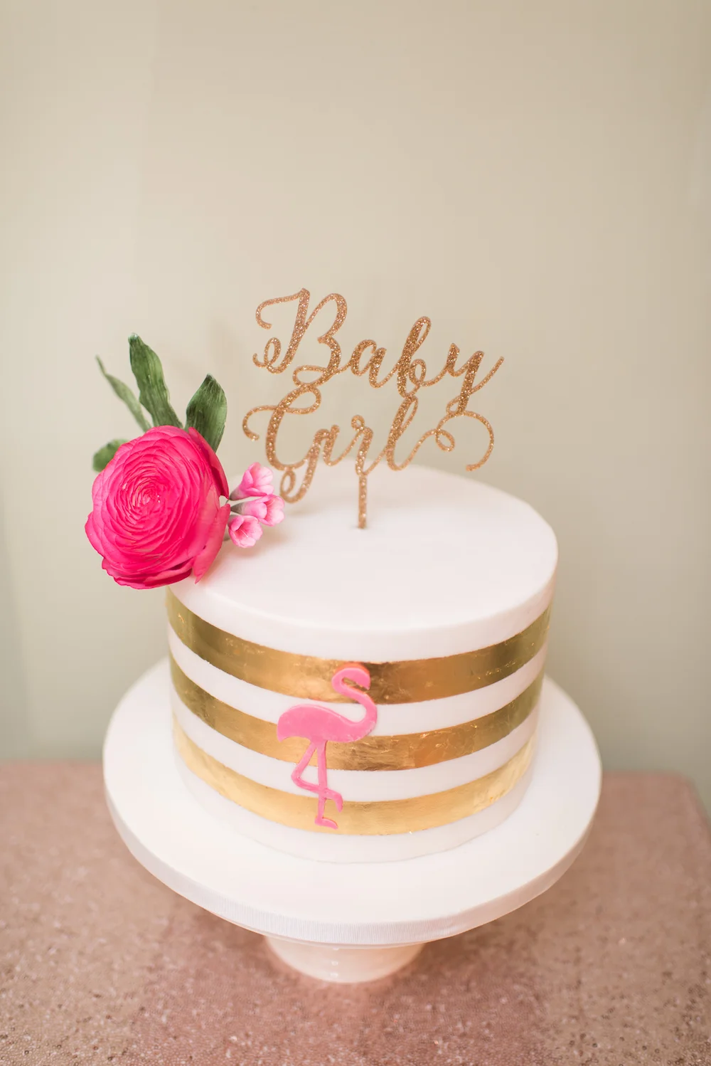 Pink London Baby Shower at The Ivy, Chelsea with flamingoes