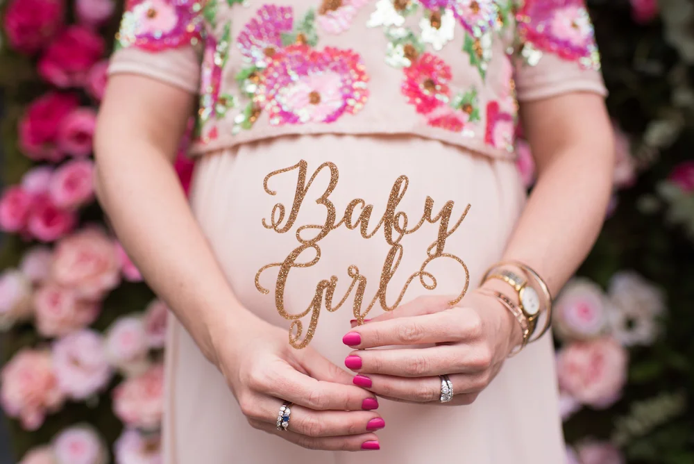 Pink London Baby Shower at The Ivy, Chelsea with flamingoes