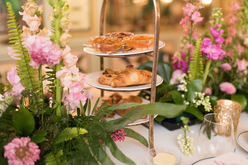 Pink London Baby Shower at The Ivy, Chelsea with flamingoes