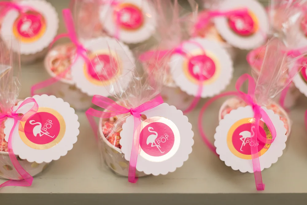 Pink London Baby Shower at The Ivy, Chelsea with flamingoes