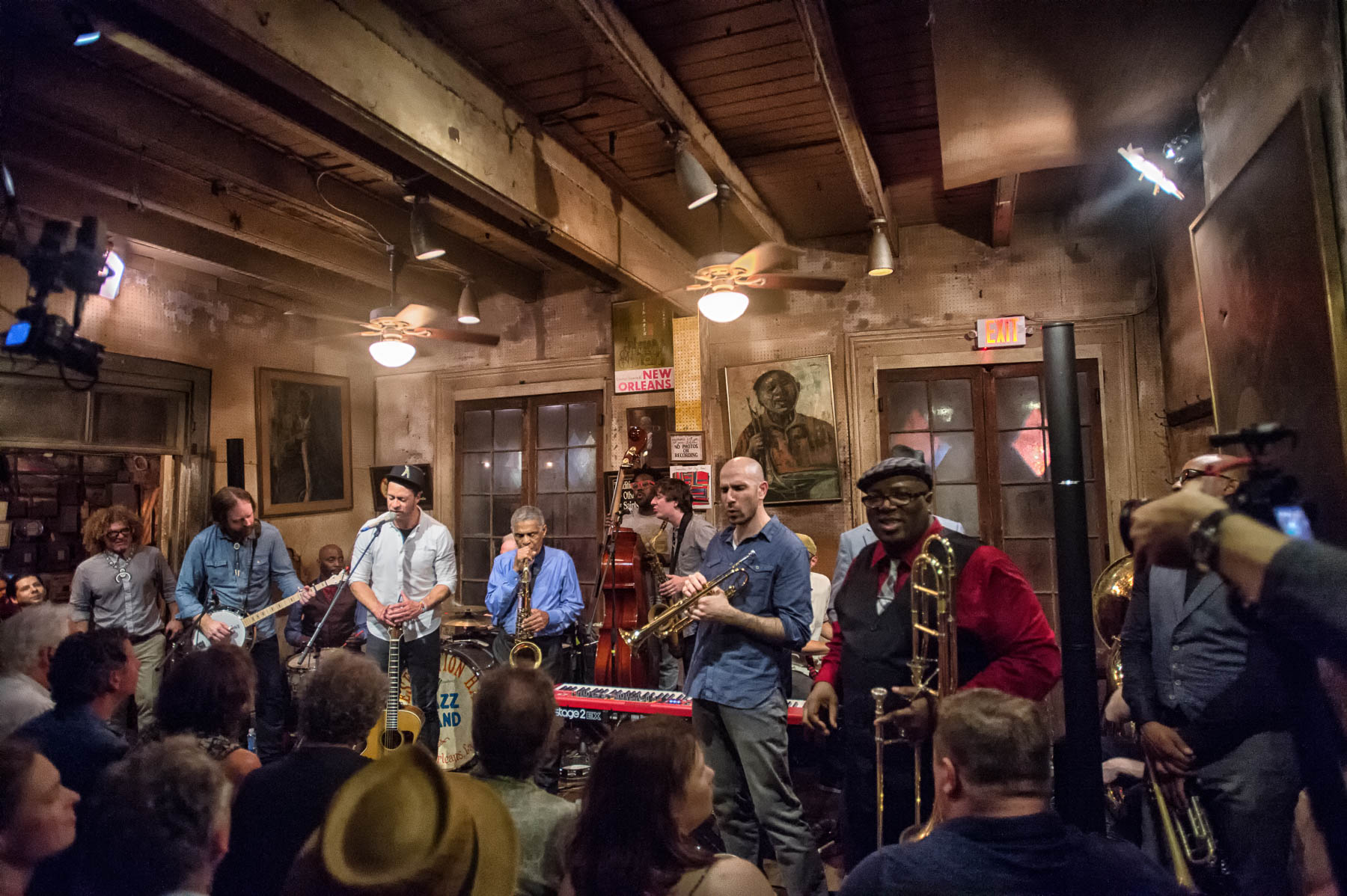 Members of The Preservation Hall Jazz Band & Amos Lee. Photo courtesy of Marc Millman