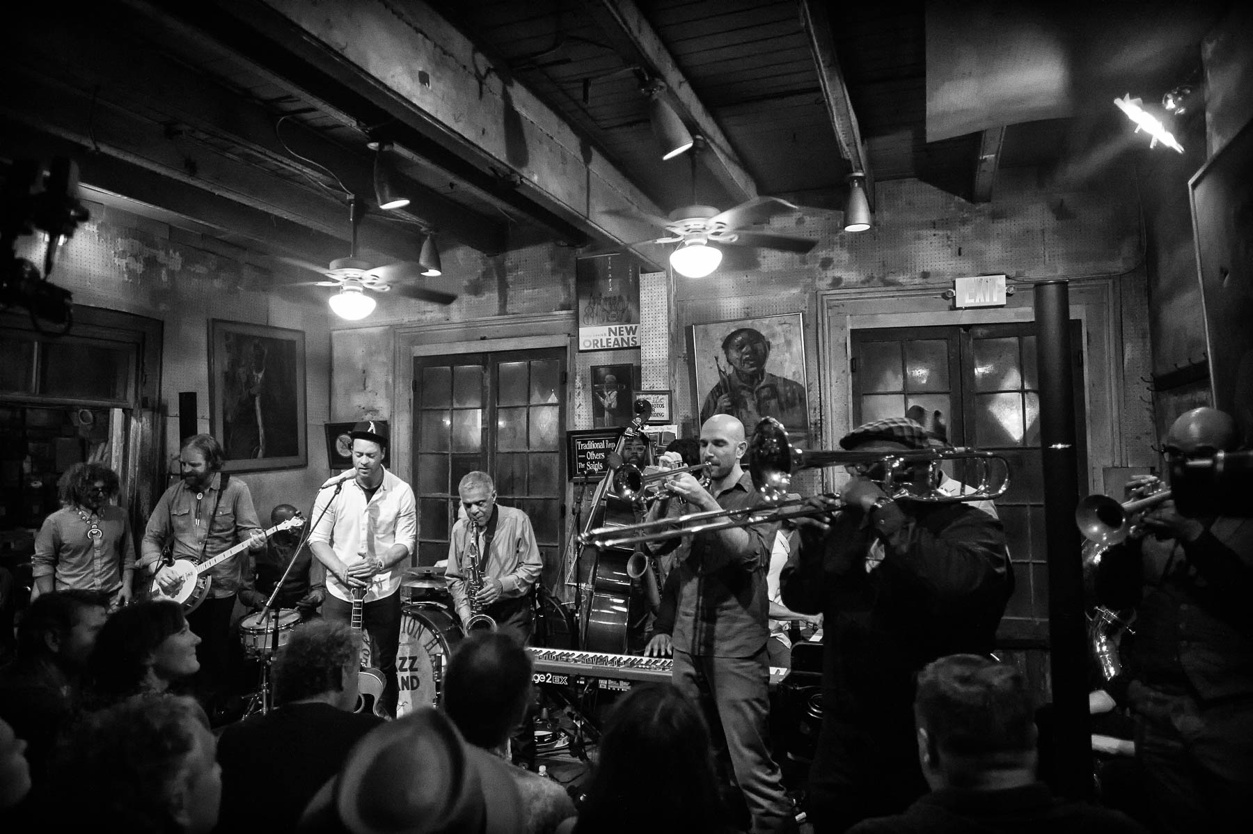 Members of The Preservation Hall Jazz Band & Amos Lee. Photo courtesy of Marc Millman