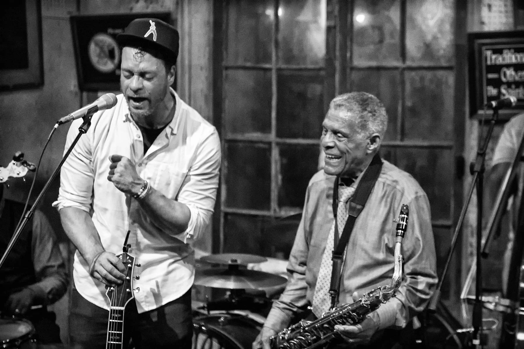Charlie Gabriel of The Preservation Hall Jazz Band & Amos Lee. Photo courtesy of Marc Millman