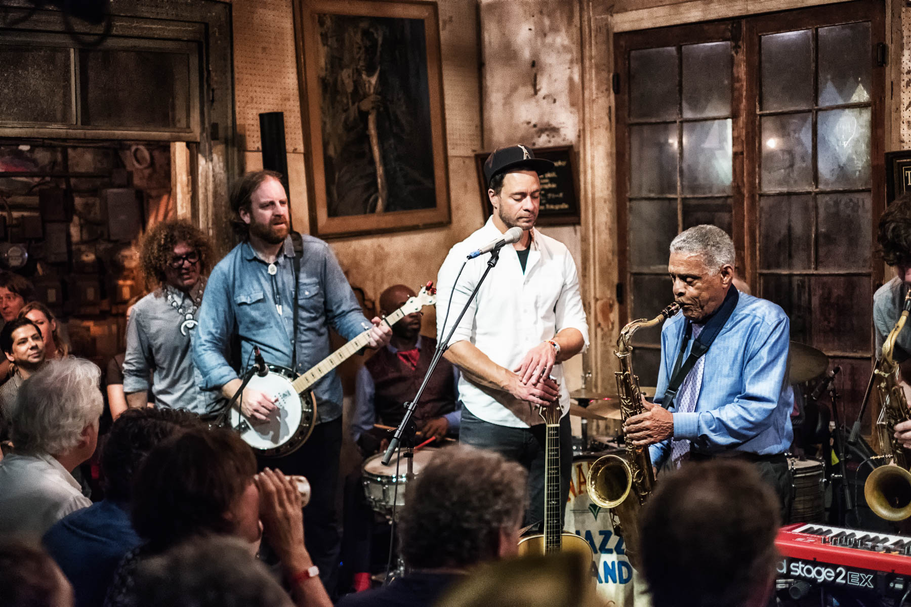 Charlie Gabriel of The Preservation Hall Jazz Band & Amos Lee. Photo courtesy of Marc Millman