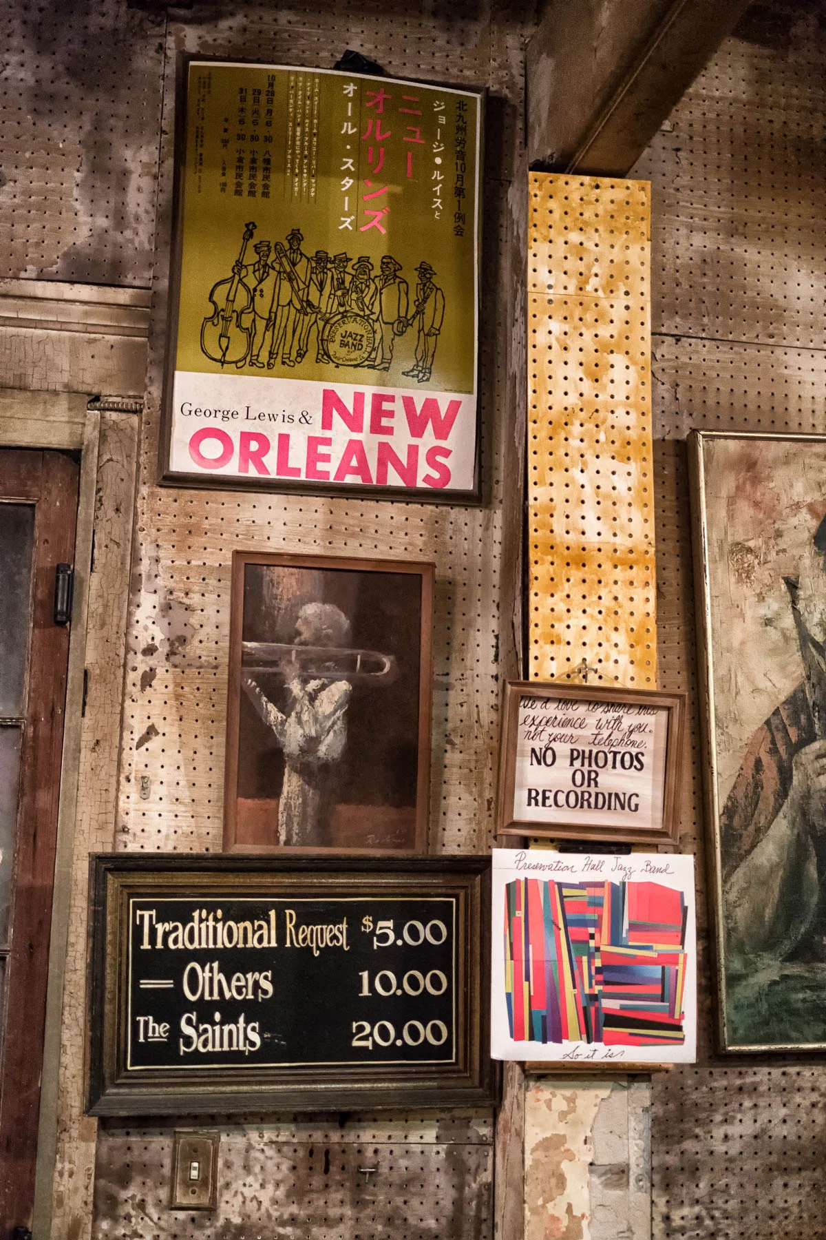 The latest Preservation Hall Jazz Band recording, "So It Is," featured on the bandstand. Photo courtesy of Marc Millman