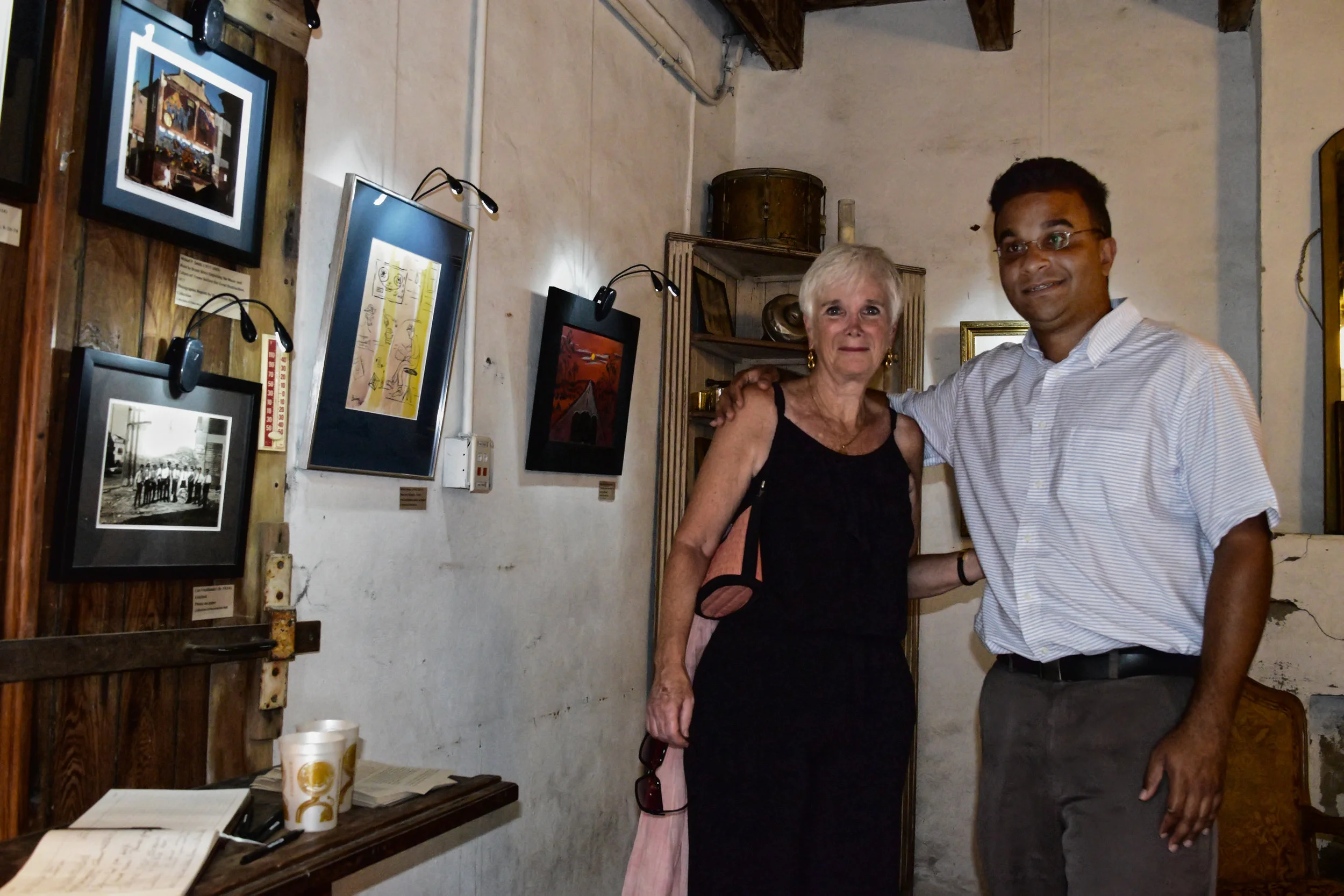 Eben and Jacqueline Brice with Bruce's work