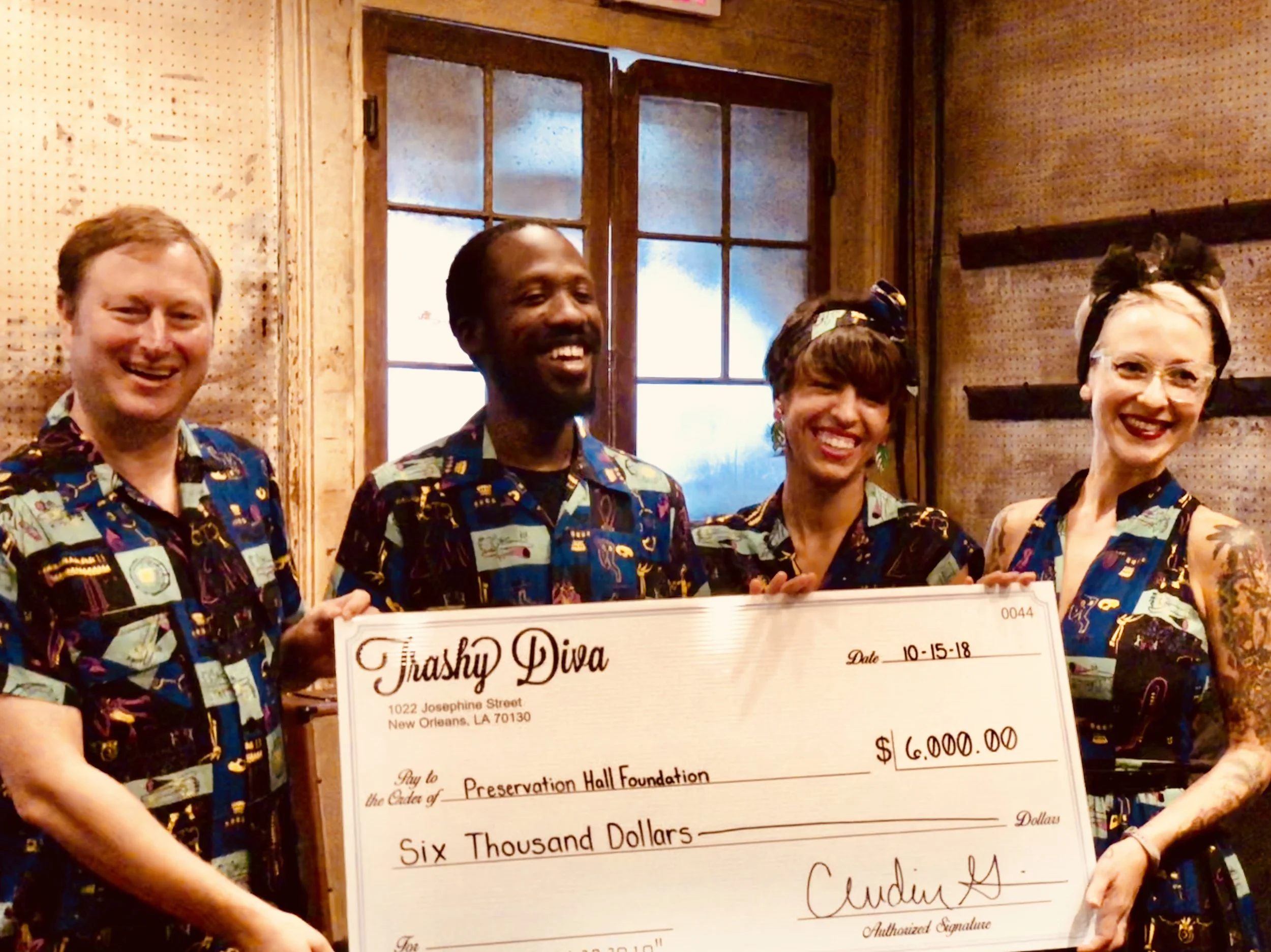Preservation Hall Foundation Receives Donation from Trashy Diva