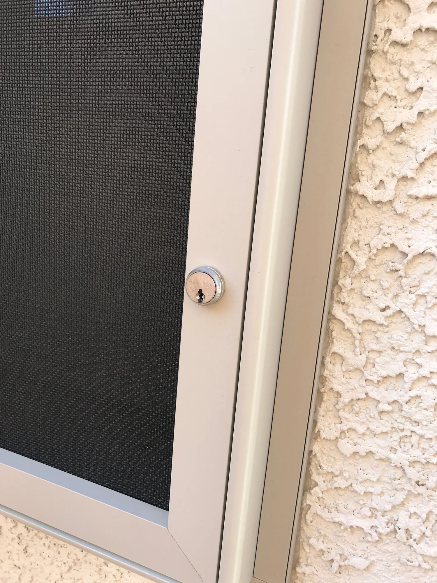 These are the very special locks we use on the outside for windows that don’t open.