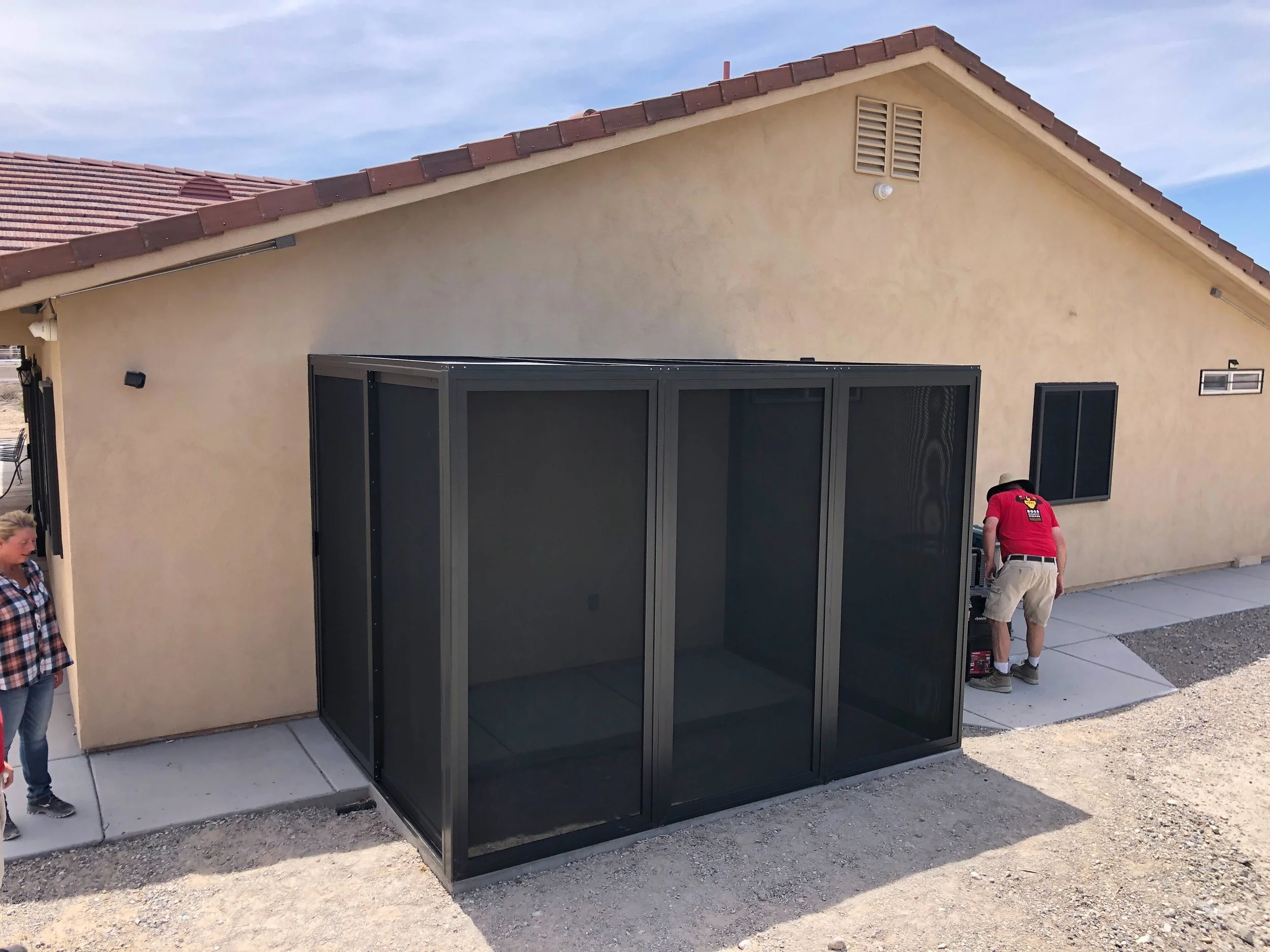 Security Screen 4 Panel Stack Bronze Charcoal — Boss Security Screens
