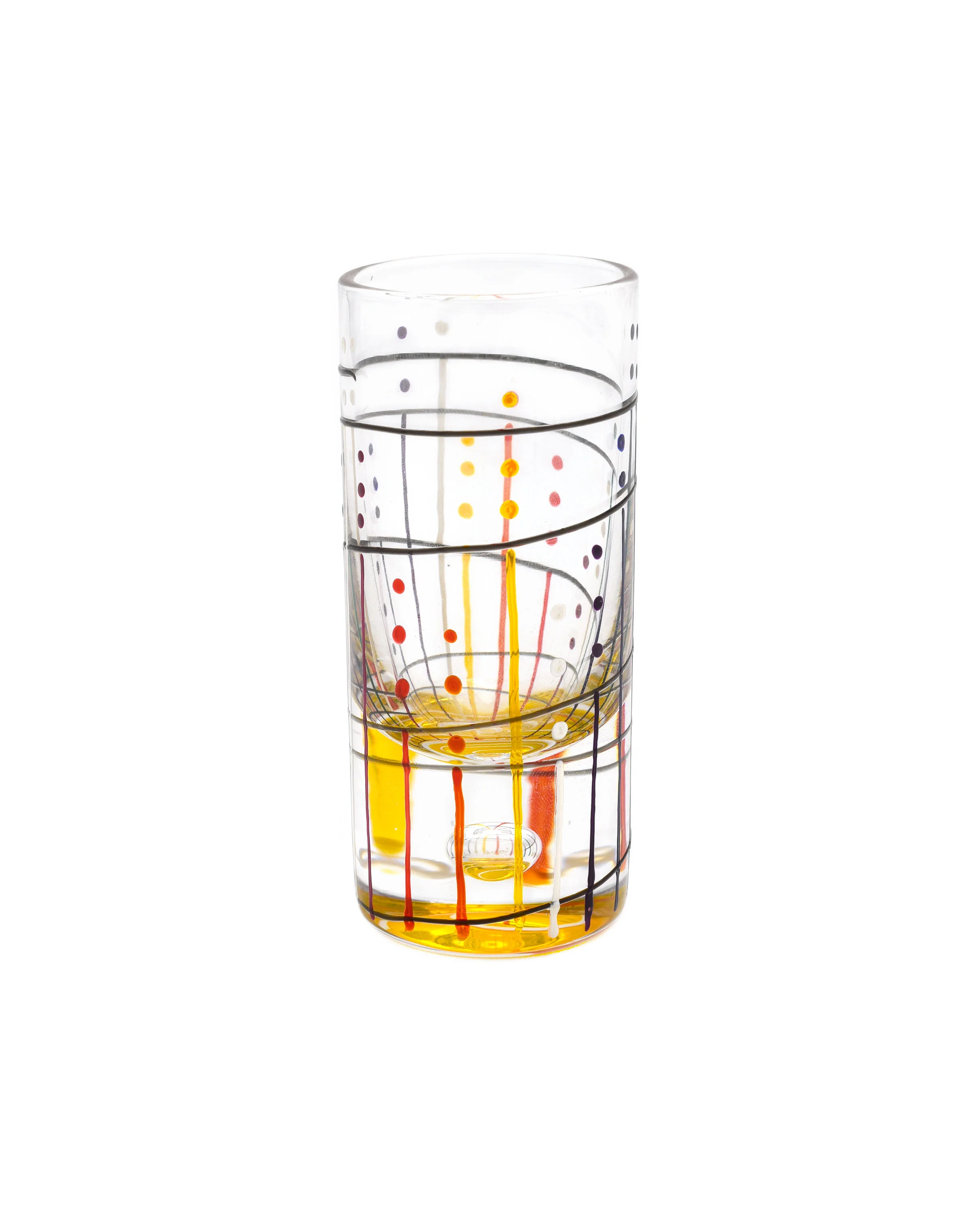 #45 - BUBBLE SHOT GLASS, 1.75 OZ. (LINE DOT DESIGN)