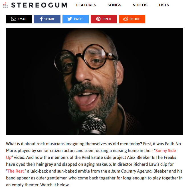 Stereogum: Alex Bleeker & The Freaks – “The Rest” Video